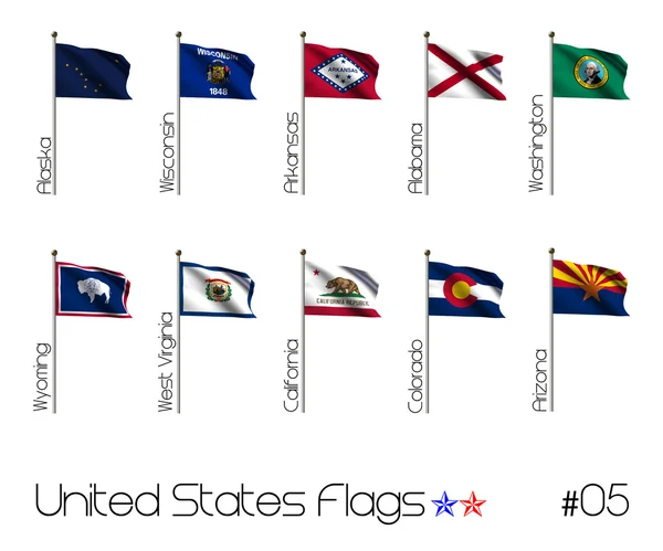 Collection of US Flags — Stock Photo, Image