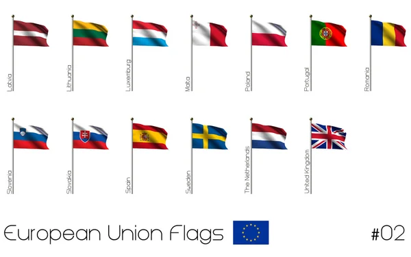 Zestaw flaga Unii Europejskiej — Zdjęcie stockowe