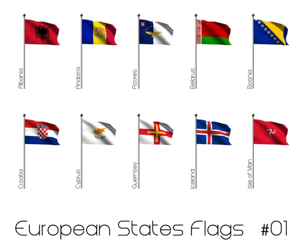Σύνολο σημαιών των ευρωπαϊκών χωρών — Φωτογραφία Αρχείου