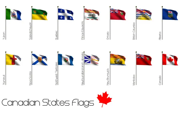 Bandeira Conjunto de Províncias Canadenses Imagem De Stock