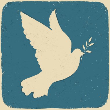 Dove of Peace. Retro styled illustration, vector, eps10. clipart