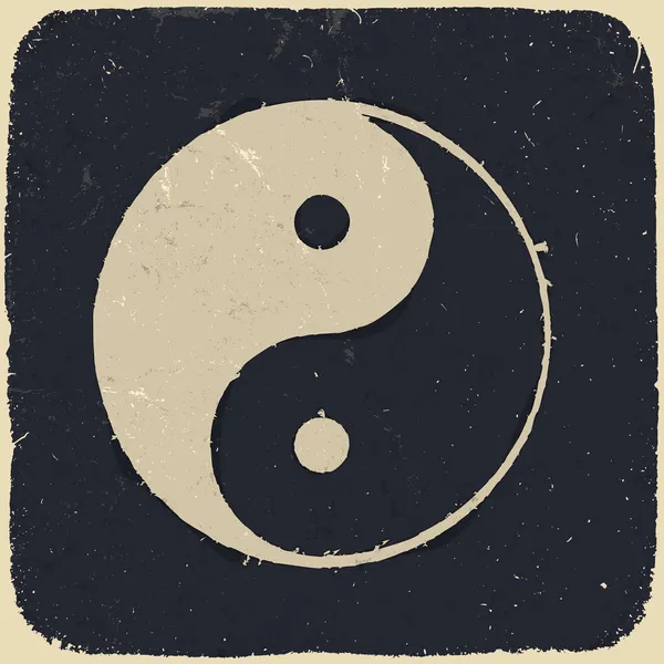 Grunge yin yang simbol latar belakang. Ilustrasi vektor, EPS10 . - Stok Vektor
