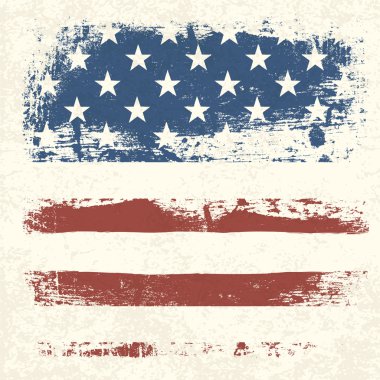 American flag vintage textured background. Vector, EPS10