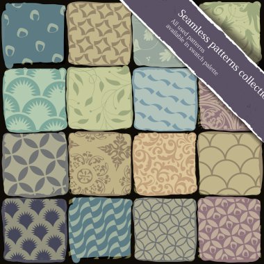 Seamless patterns collection. All used patterns available in swa clipart