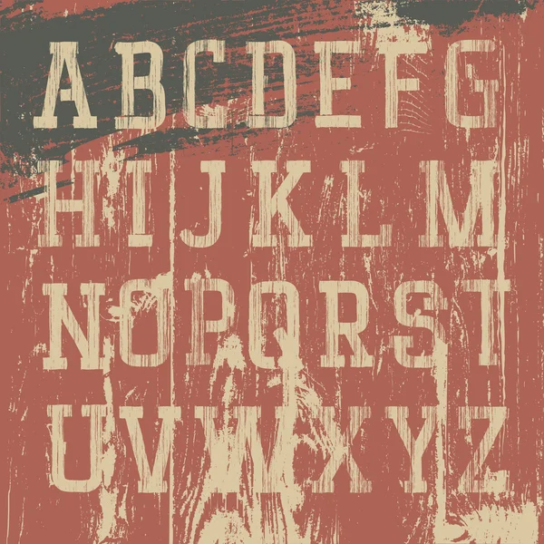 Vintage grunge alfabeto ocidental, conjunto vetorial — Vetor de Stock