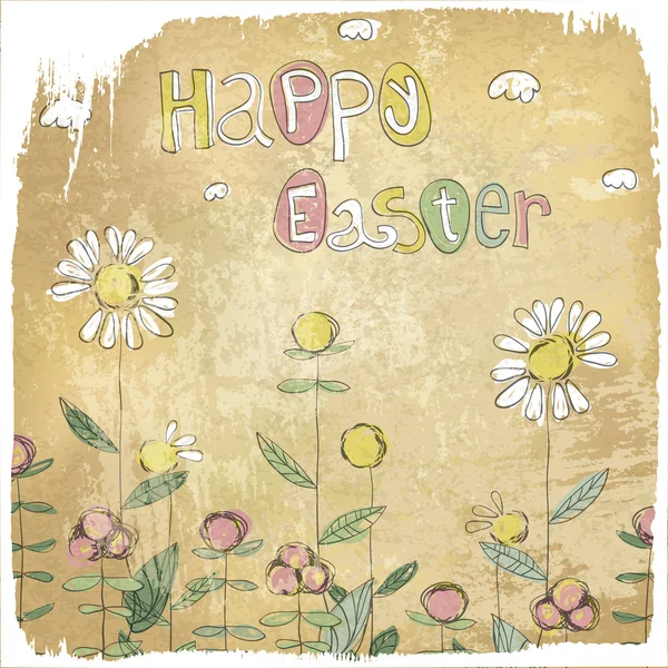 Happy Easter Vintage Card. — Vector de stoc