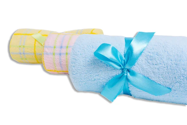 Towels with bow — Stock Photo, Image