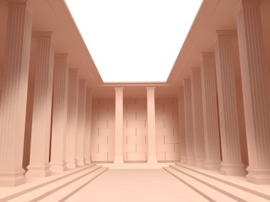 Pink interior with columns clipart