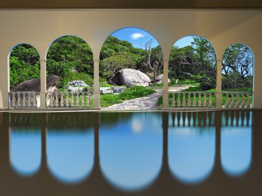 Arch at the nature background clipart