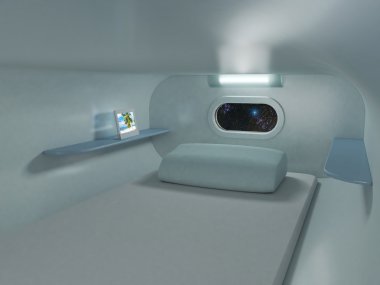 Bedroom on the spaceship clipart