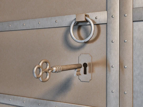 Κλειδί και η πόρτα — Φωτογραφία Αρχείου