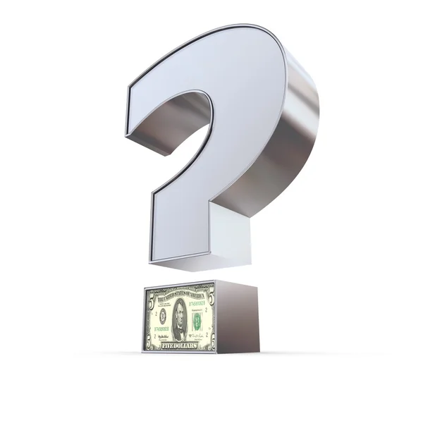 Metalik dolar soru işareti — Stok fotoğraf