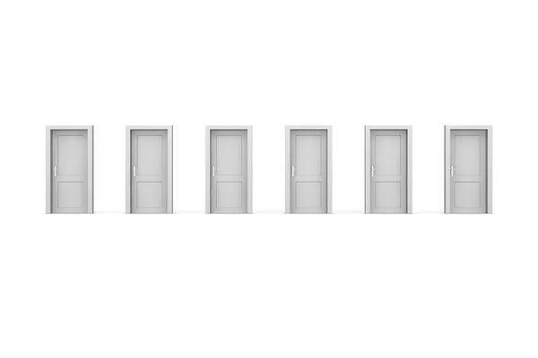 Seis puertas grises —  Fotos de Stock