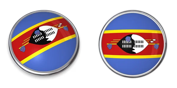 Botón de bandera Swazilandia — Foto de Stock