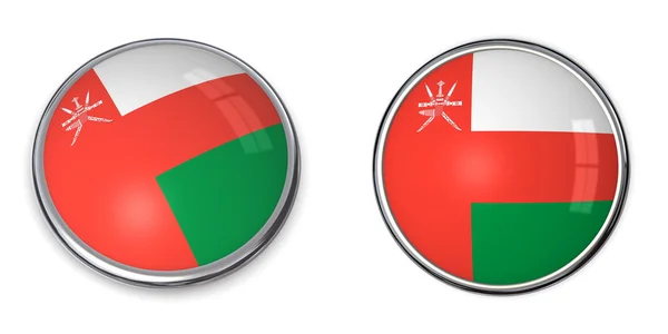 Botón de bandera Omán —  Fotos de Stock