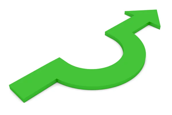 Una vuelta - Flecha curva verde Imágenes De Stock Sin Royalties Gratis