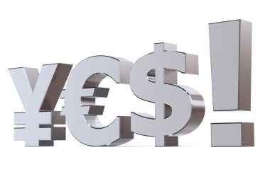 Yes to the Yen, Euro and Dollar clipart