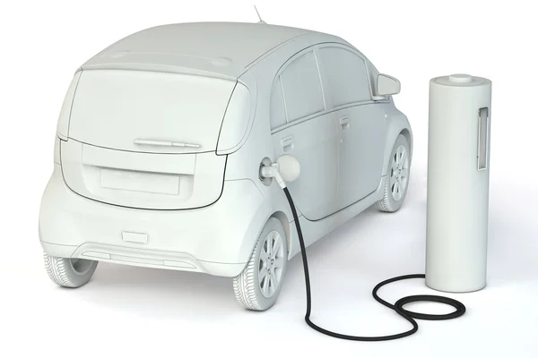 Modelo de posto de gasolina de bateria - Combustíveis energéticos alternativos um E-C — Fotografia de Stock