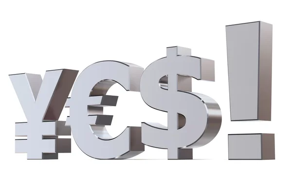 Yes to the Yen, Euro and Dollar — Stock Photo, Image