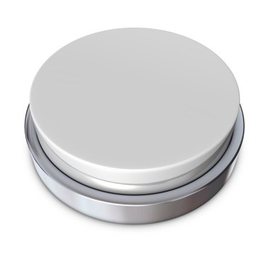 Light Grey Round Button with Metallic Ring clipart