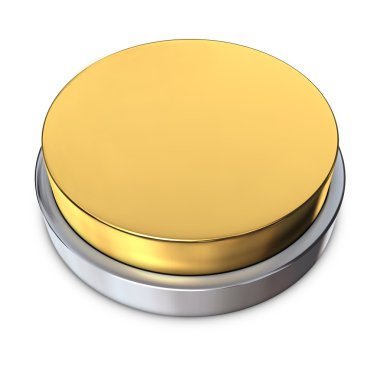Golden Round Button with Metallic Ring clipart