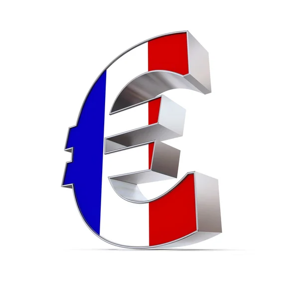Błyszczący euro symbol - teksturowane przód - flaga Francji — Zdjęcie stockowe