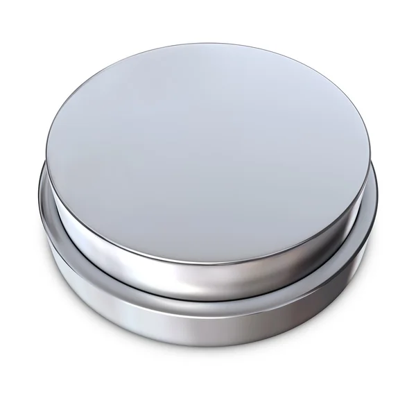 银圆形按钮与金属环 — 图库照片
