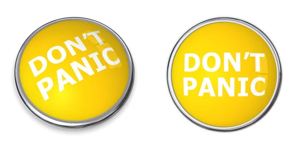 Yellow Don't Panic Button — Stock Photo, Image