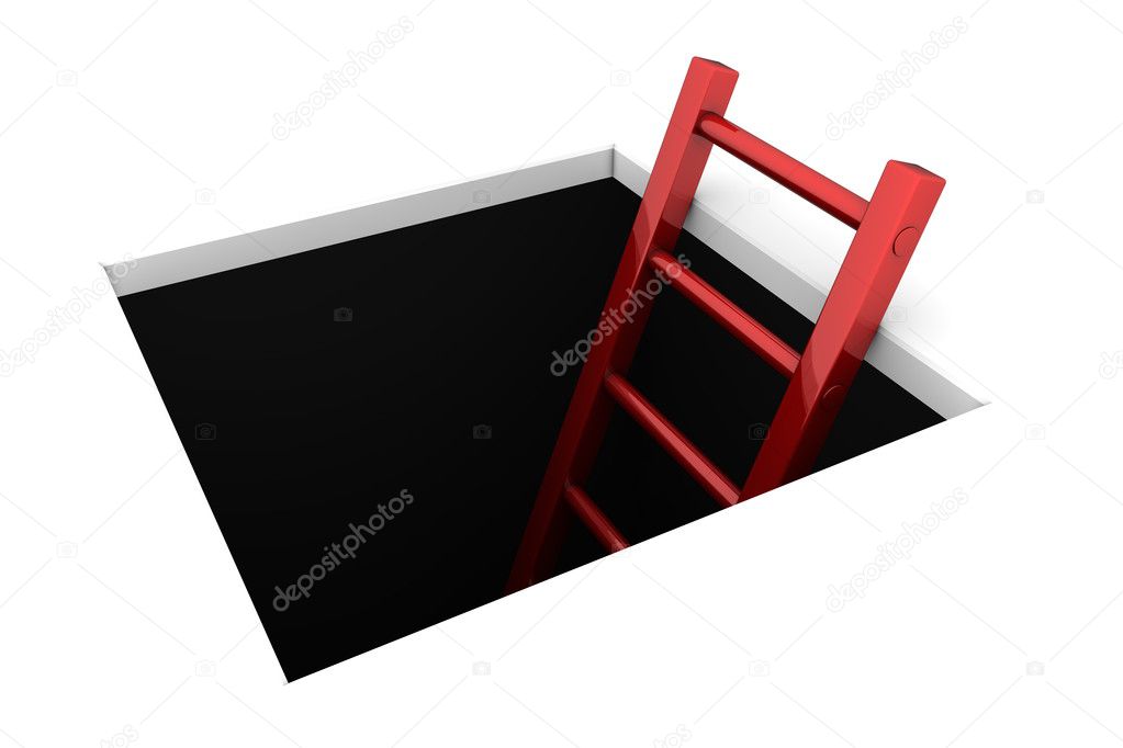 Climb out of the Hole - Shiny Red Ladder