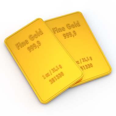 2 Mini Gold Bars - 1 ounce clipart