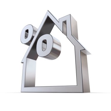 Percent Symbol in a House clipart