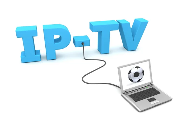 Portatile cablato a IP-TV — Foto Stock