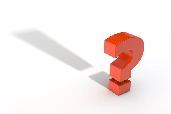 Red Question Mark with Exclamation Mark Shadow — Stock Photo, Image