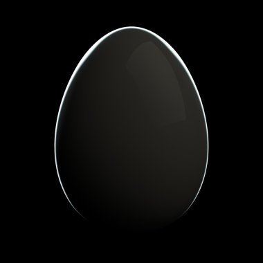 Grey Egg with Rim Light on Black Background clipart