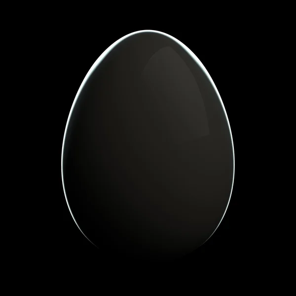 Szary jajko z krawędzi światła na czarnym tle — Zdjęcie stockowe