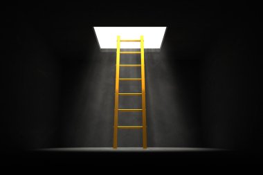 Exit the Dark - Yellow - Golden Ladder to the Light clipart