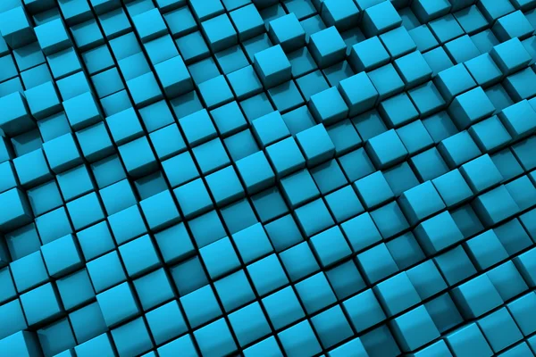 Fundo de cubos azuis abstratos - Distância média — Fotografia de Stock