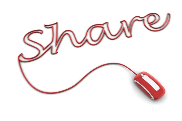 Просмотр глянцевого кабеля Red Share — стоковое фото