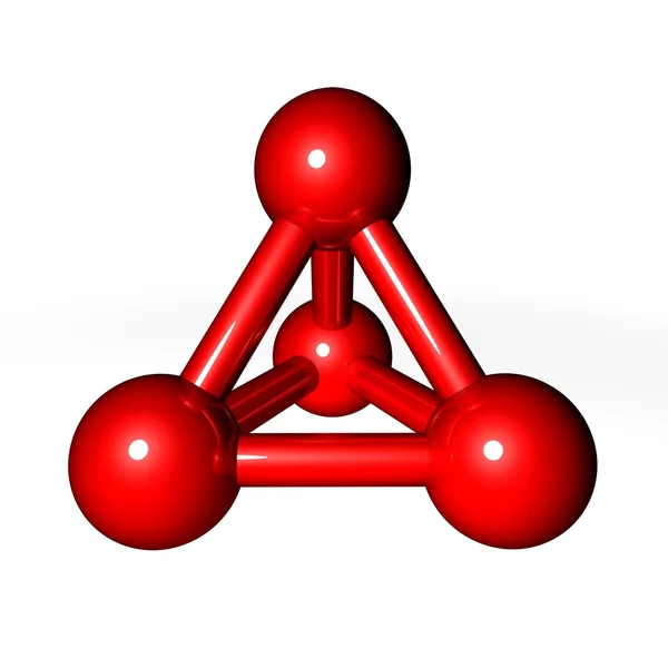 Червоний структуру молекули — стокове фото