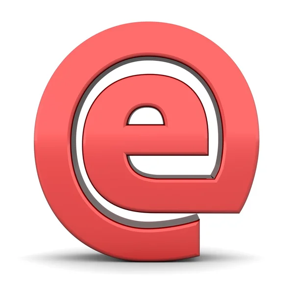 Glänsande röd e-på symbolen — Stockfoto