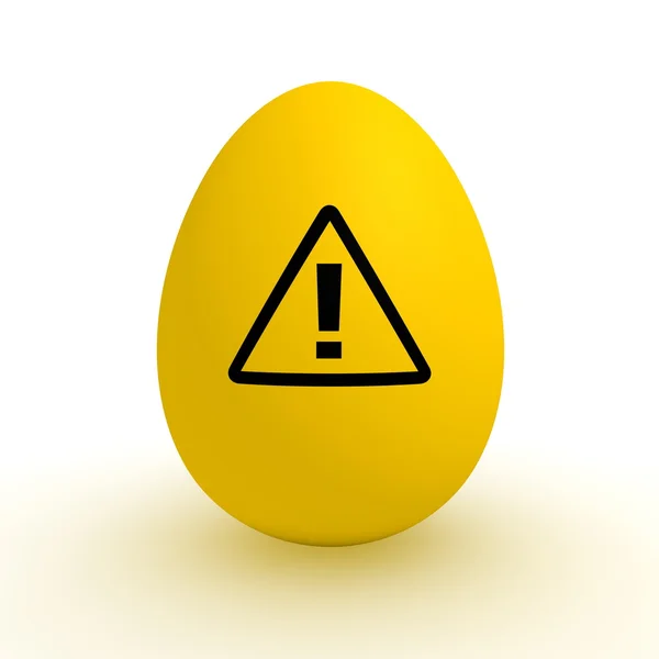 黄色の卵 - 汚染された食品 - 注意記号 ストック画像