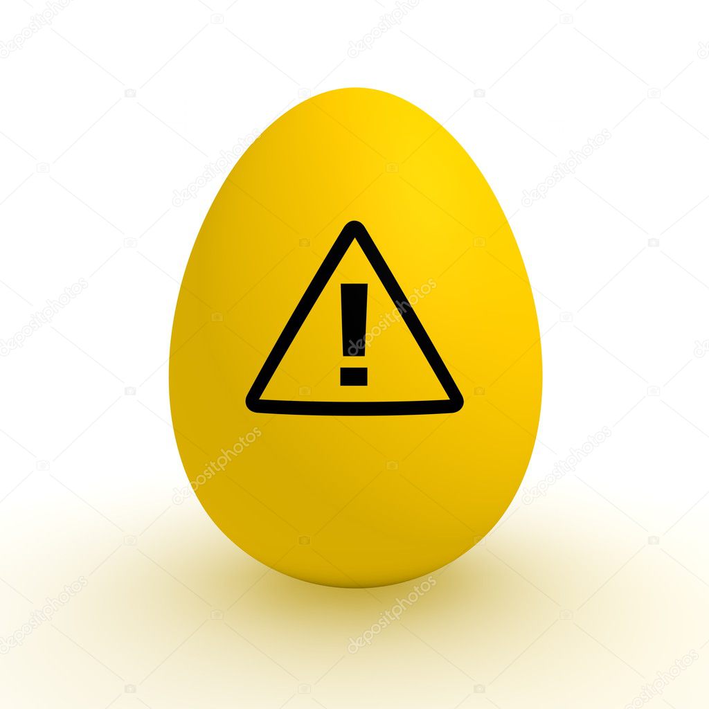 Yellow Egg - Polluted Food - Attention Sign