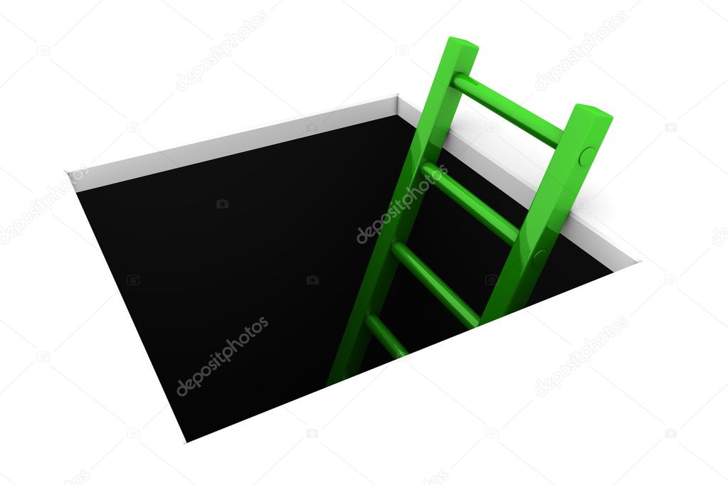 Climb out of the Hole - Shiny Green Ladder