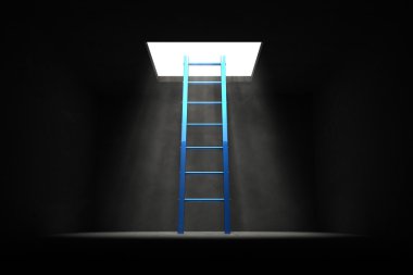 Exit the Dark - Blue Ladder to the Light clipart