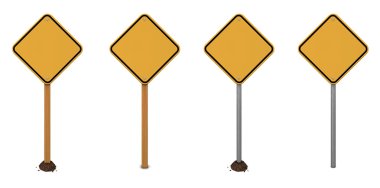 Yellow Warning Sign Variations clipart