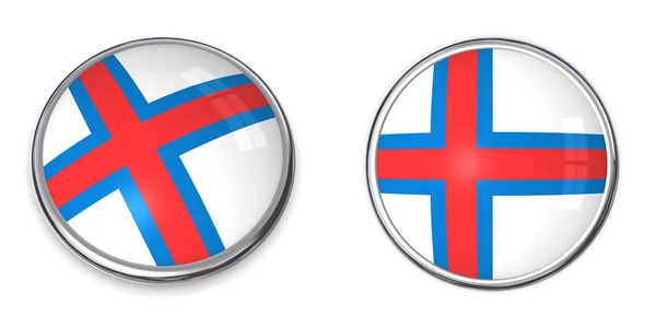 Botón de bandera Islas Feroe — Foto de Stock