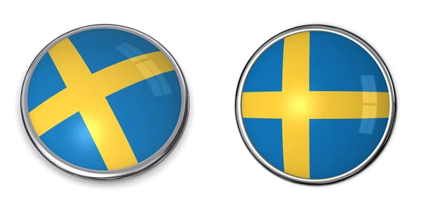 Botão de bandeira Suécia — Fotografia de Stock