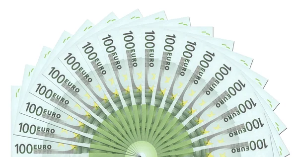 Modelo de meio círculo de notas de 100 euros — Fotografia de Stock
