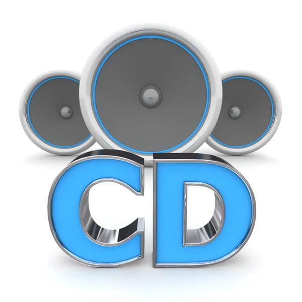 Lautsprecher cd - blau — Stockfoto