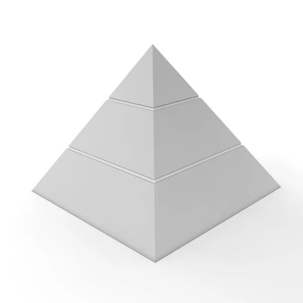 Plain Pyramid Chart - Three Levels — Stock Photo, Image